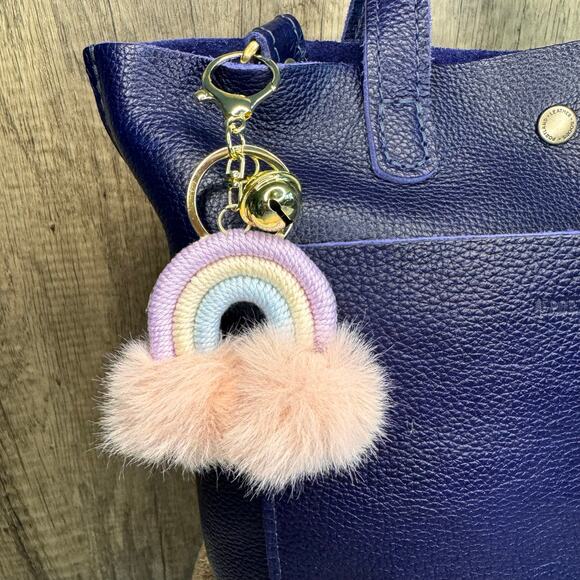 Macrame Rainbow Purse Charm Macrame Keychain NeW FAST SHIP Bag Flair - Picture 1 of 4